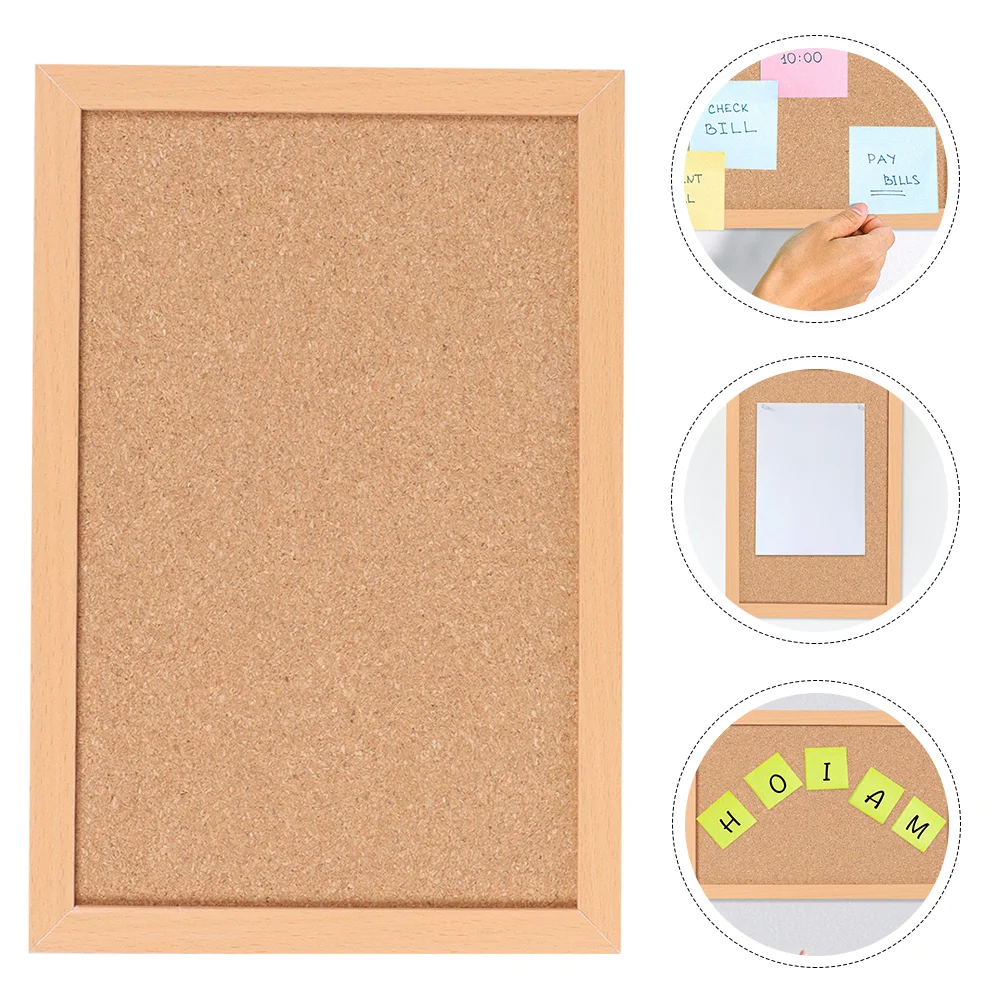 

Board Cork Message Bulletin Wall Hanging Wood Display Notice Pin Linen Memo Tile
