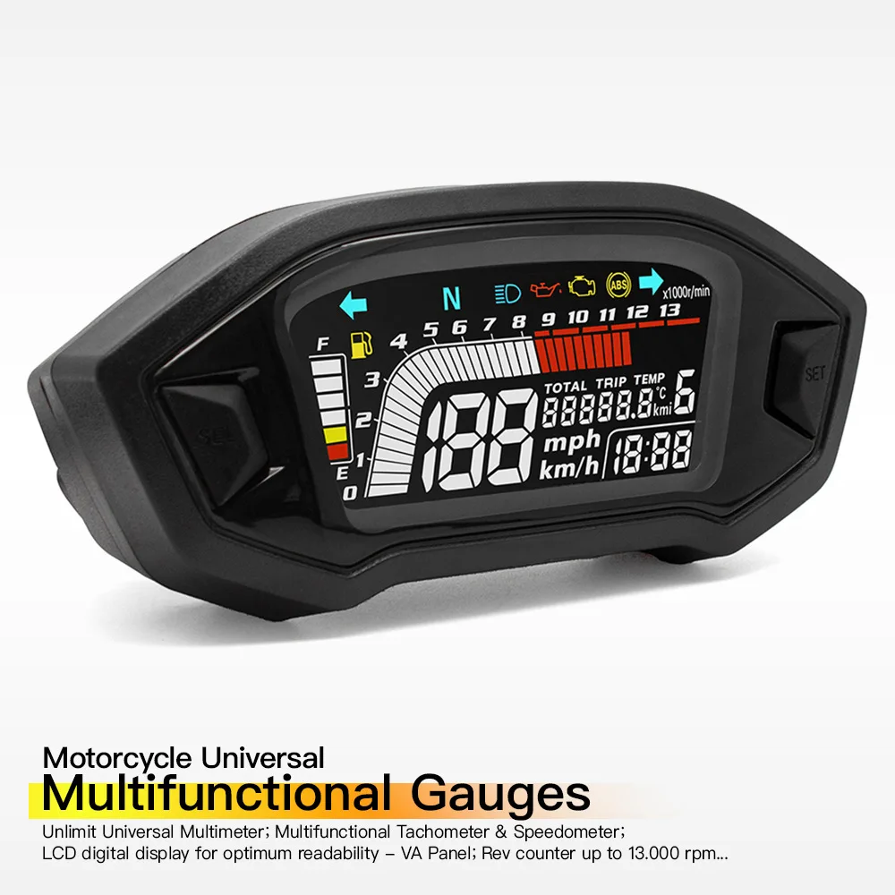 

Motorcycle Digital Speedometer Dash Board Universal Moto Instrument Panel Gear Indicator Odometer Tachometer Counter Dashboard