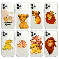 the lion king cute for apple iphone 13 12 11 mini 8 7 6s 6 xs xr x 5 5s se 2020 pro max plus transparent phone cover funda case