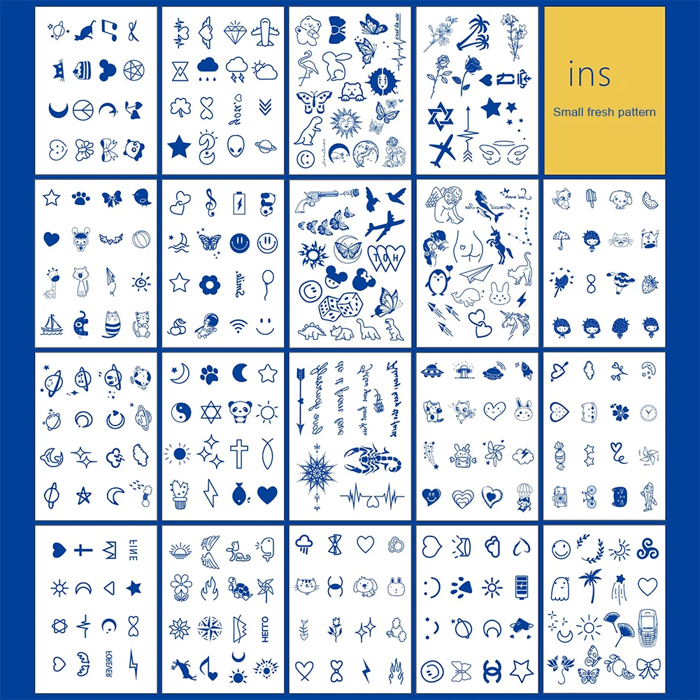 Травяные полуперманентные тату-наклейки наклейки для татуировок с соком Стикеры