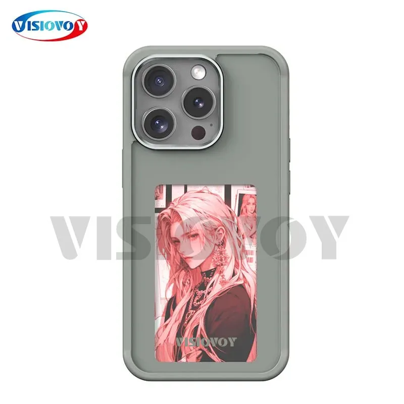 Модные чехлы для смартфонов E ink трехцветные черные белые красные iphone 15 14 13 Pro Max DIY