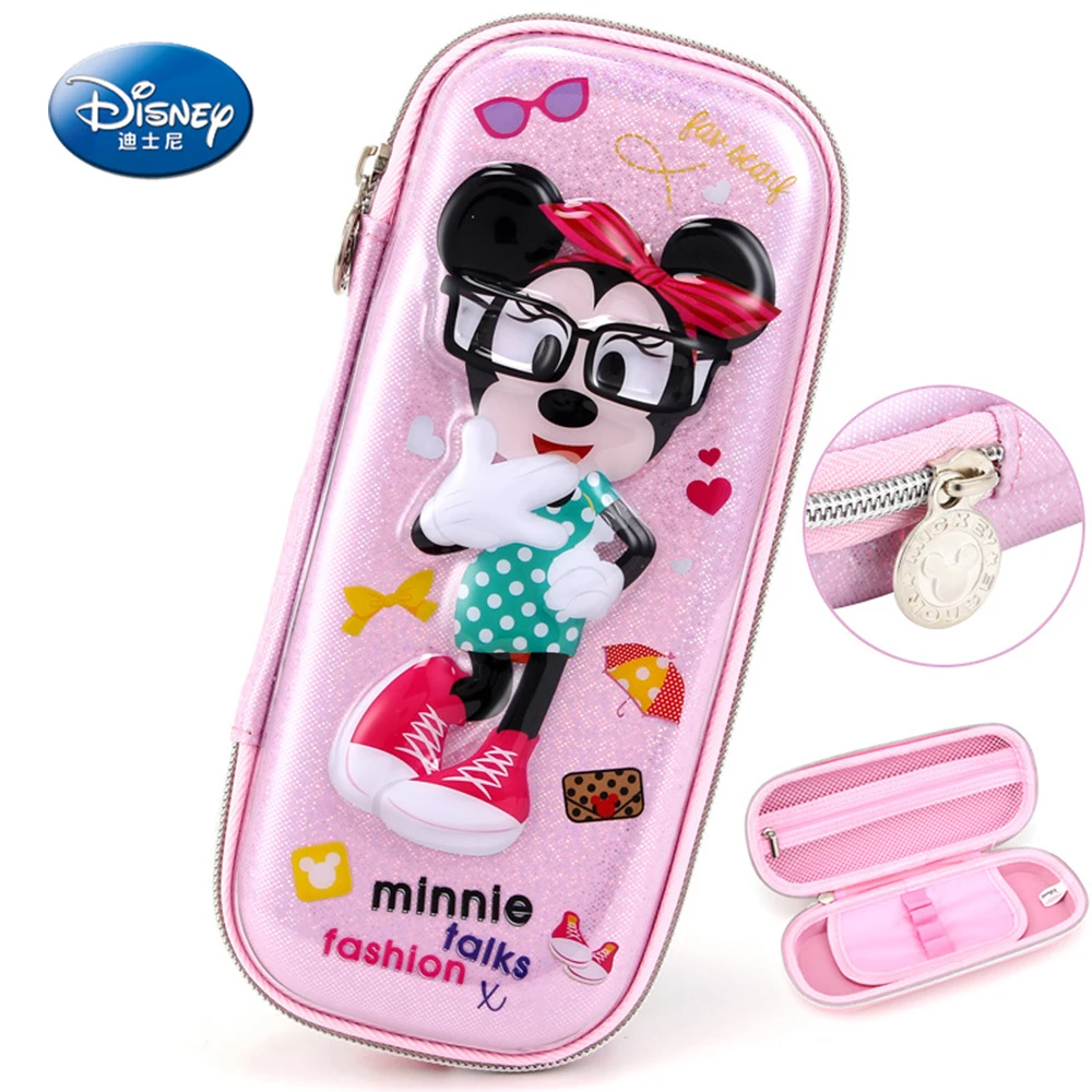 

Disney Frozen Pencil Case Cartoon Large-capacity Children Storage Bag Flip Doublelayer Stationery Bag Students Supplies For Kids