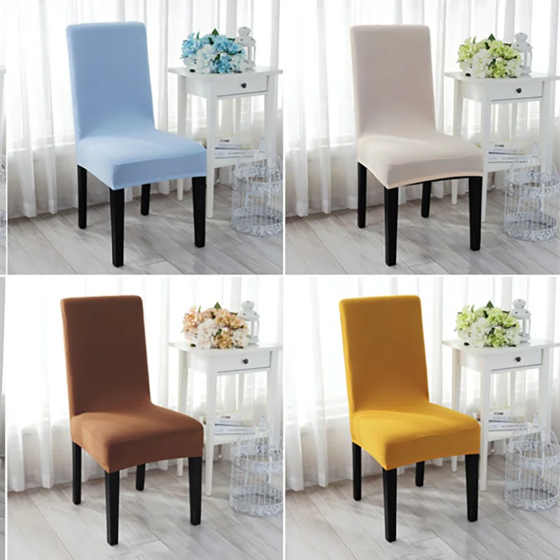 

Однотонный Чехол для стула, эластичный чехол для стула, чехлы для свадьбы, отеля, банкета, столовой