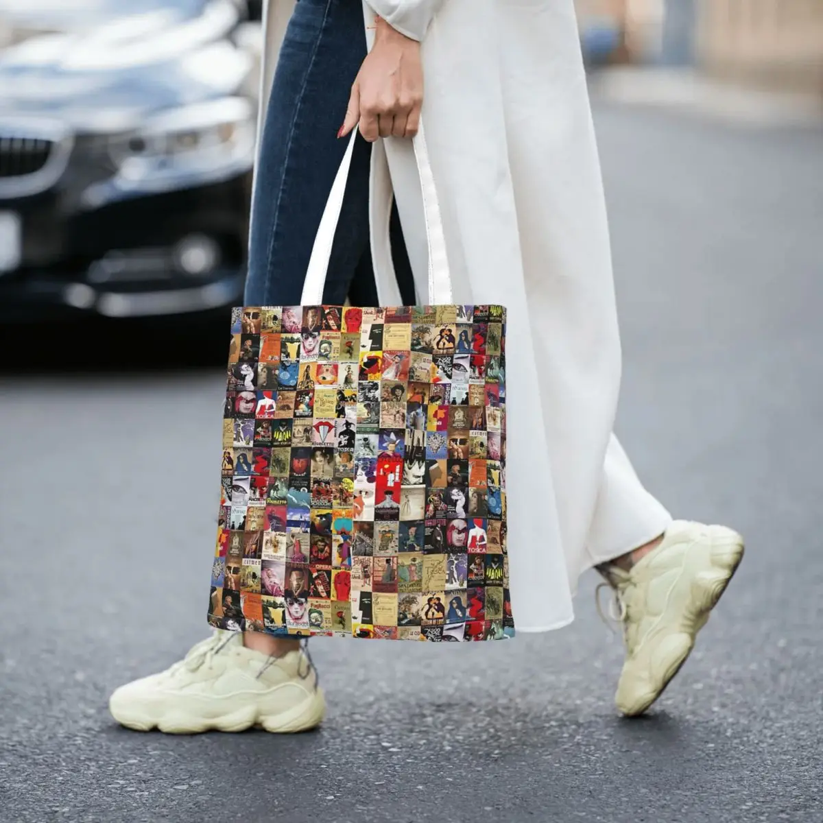 Opera Women Canvas Handbag Large Capacity Shopper Bag Tote Bag withSmall Shoulder Bag