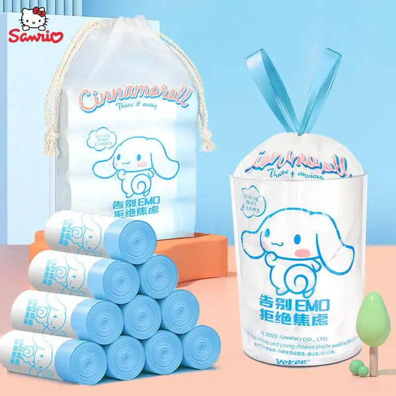 

Милый Sanrio Hellokitty Cinnamoroll Kuromi шнурок мешок для мусора аниме утолщенный Портативный Большой сверхпрочный 100 упаковок