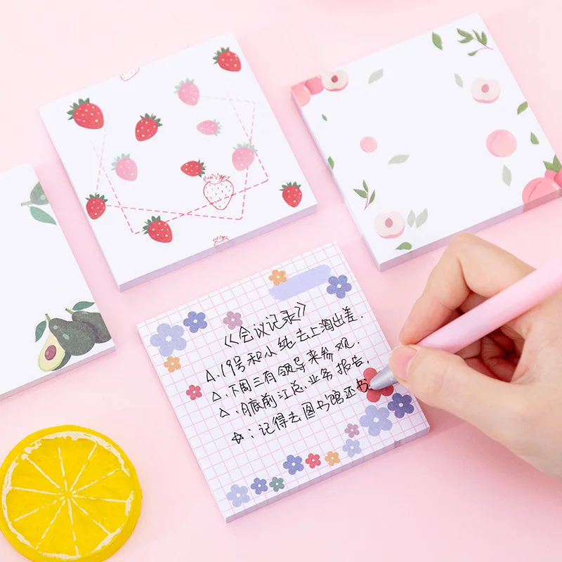 

Flower Notes Pads Girl's Sticky Notes Students Message Stickers Memo Pad