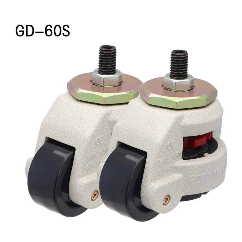 

2pcs GD-60S Leveling Adjusted Caster Nylon Wheel Industrial Caster for Heavy Duty Machine Big Equipment Adjustable Wheel