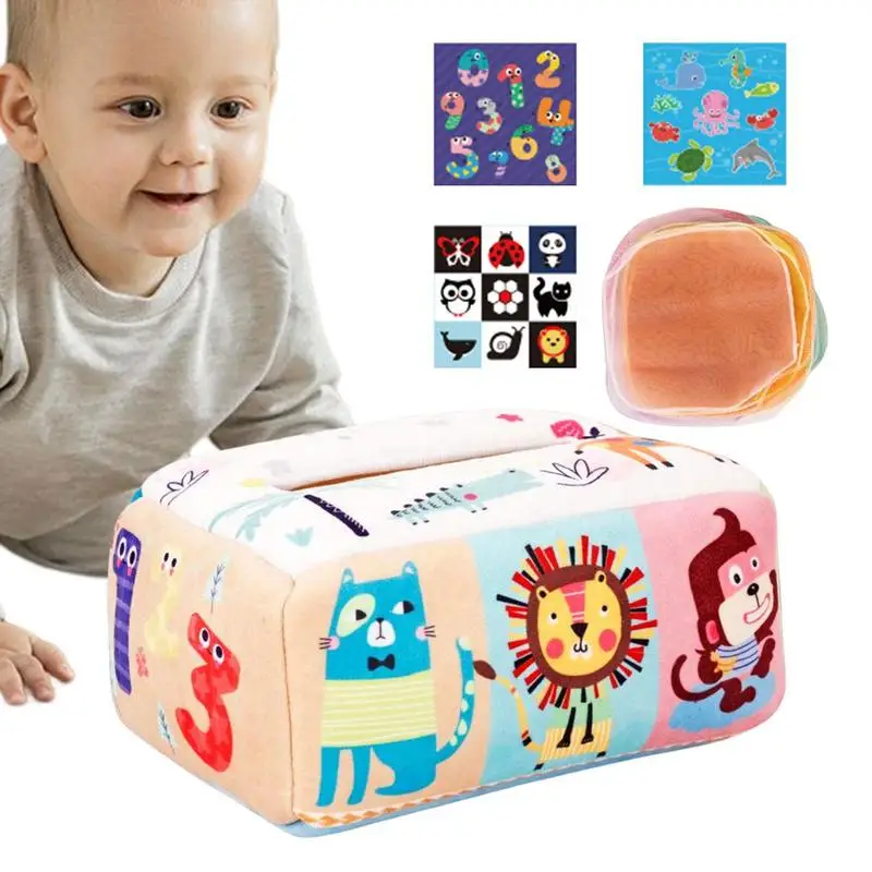 

Kids Tissue Box Fabric Kids Toy Montessori Tissue Box Soft Touch Kids Learning Toys For Children Easy To Carry Safe High