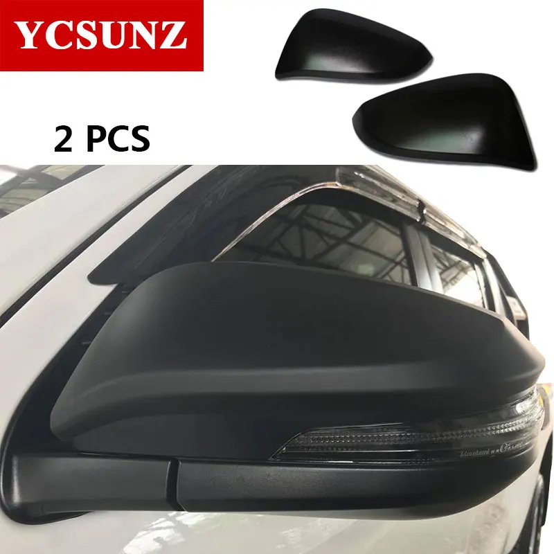 Хромированная крышка бокового зеркала из углеродного волокна, черная накладка на зеркало для Toyota Fortuner hilux Sw4 revo rocco 2016-2019 2020