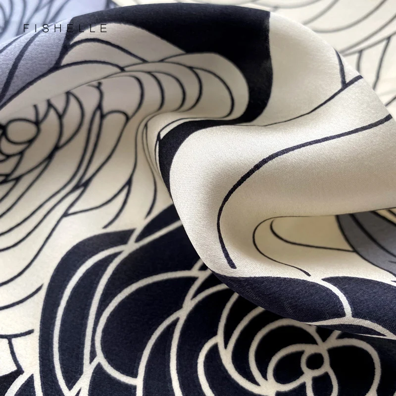 Женский атласный шарф из натурального шёлка 90 см |