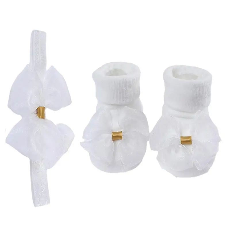 

Набор носков и повязок на голову для девочек, банты для волос для девочек, аксессуары для маленьких девочек, детские тапочки, носки, эластичная повязка для волос