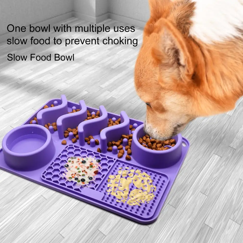 

Eco-friendly Slow Food Bowl Easy to Clean Bite Resistant Barrier Design Soft Texture Dog Dish Pad Cat Placemat Slow Feeder