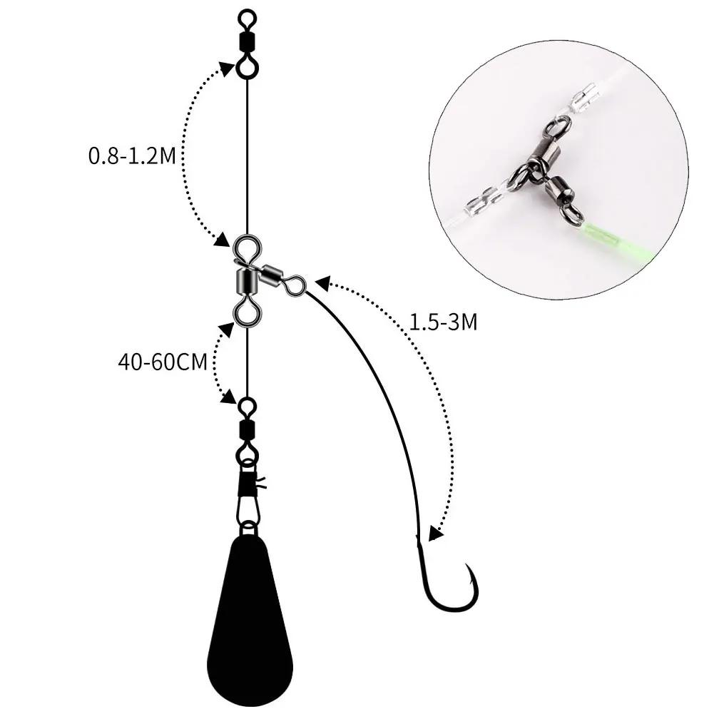 100/200/500 шт. 3-сторонние вертлюги для рыбалки перекрестные морской на окуня ствола