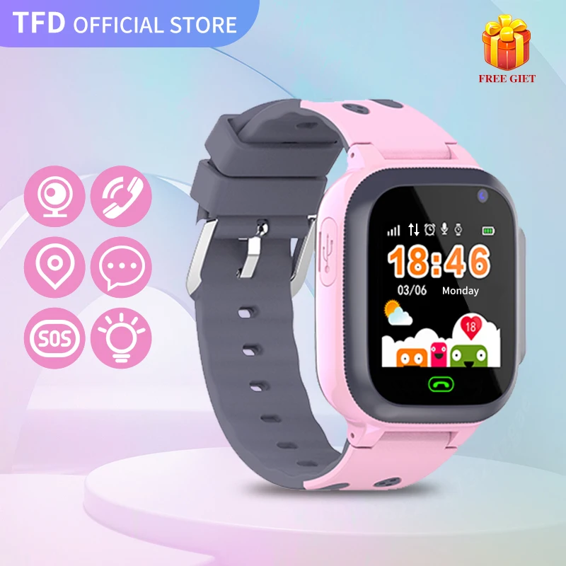 kids smart watch sim card call phone smartwatch for children sos photo waterproof camera lbs location tracker gift ios android free global shipping