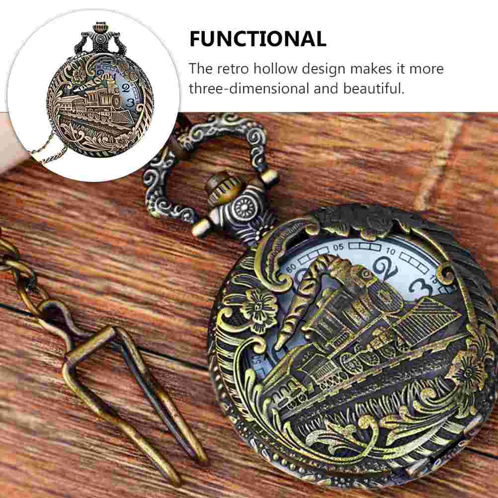 

1pc Antique Pocket Watch Decorative Hollow Pattern Hanging Watch Watch