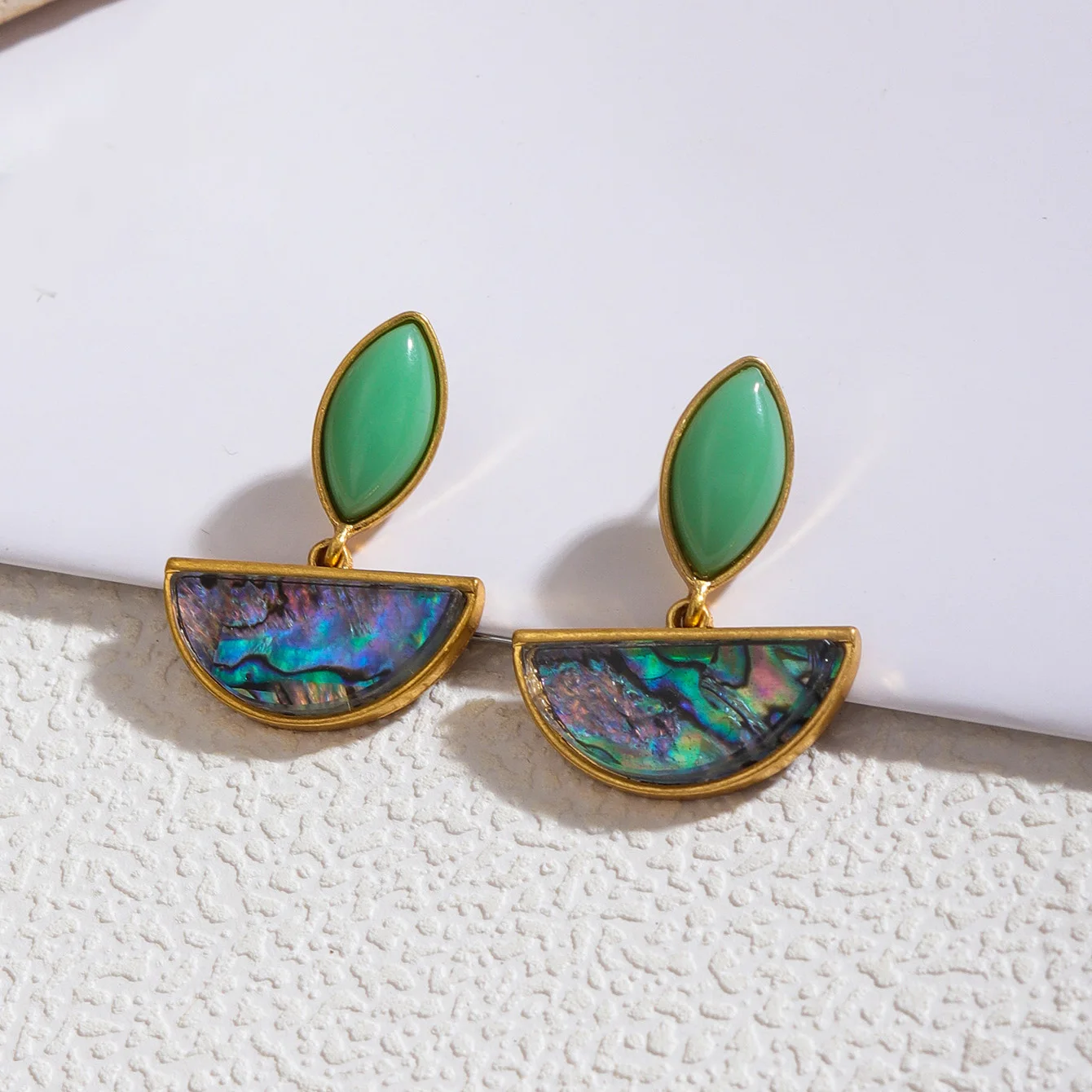 Женские Геометрические полукруглые серьги-подвески с морскими ушками