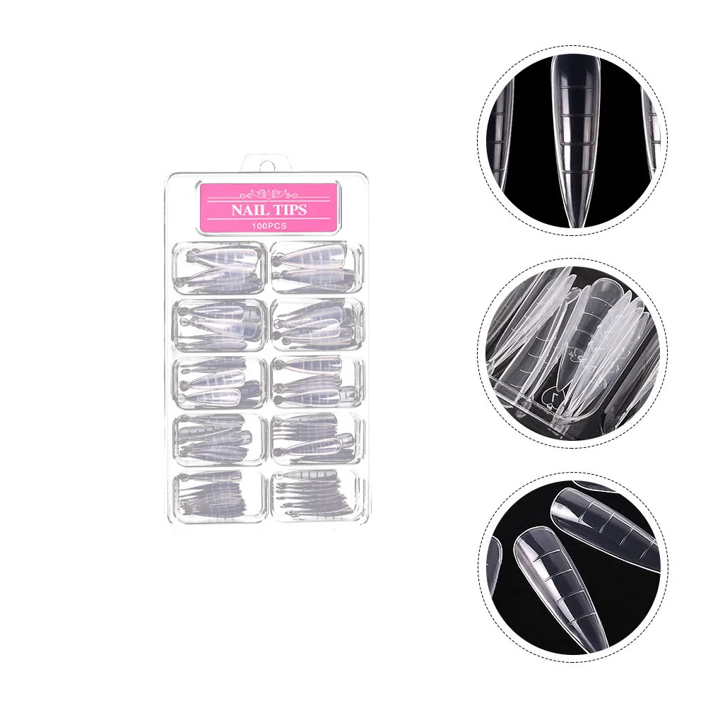 

100 Pcs Nail Decoration Polish Manicure Accessory Long Claws Beauty Plate Model White Plastic Tip Woman