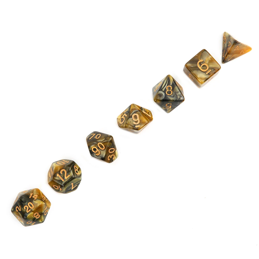 

7PC/Set PMMA Acrylic Eco-Friendly Multi-Color Board Game Dice for Family Fun and Leisure