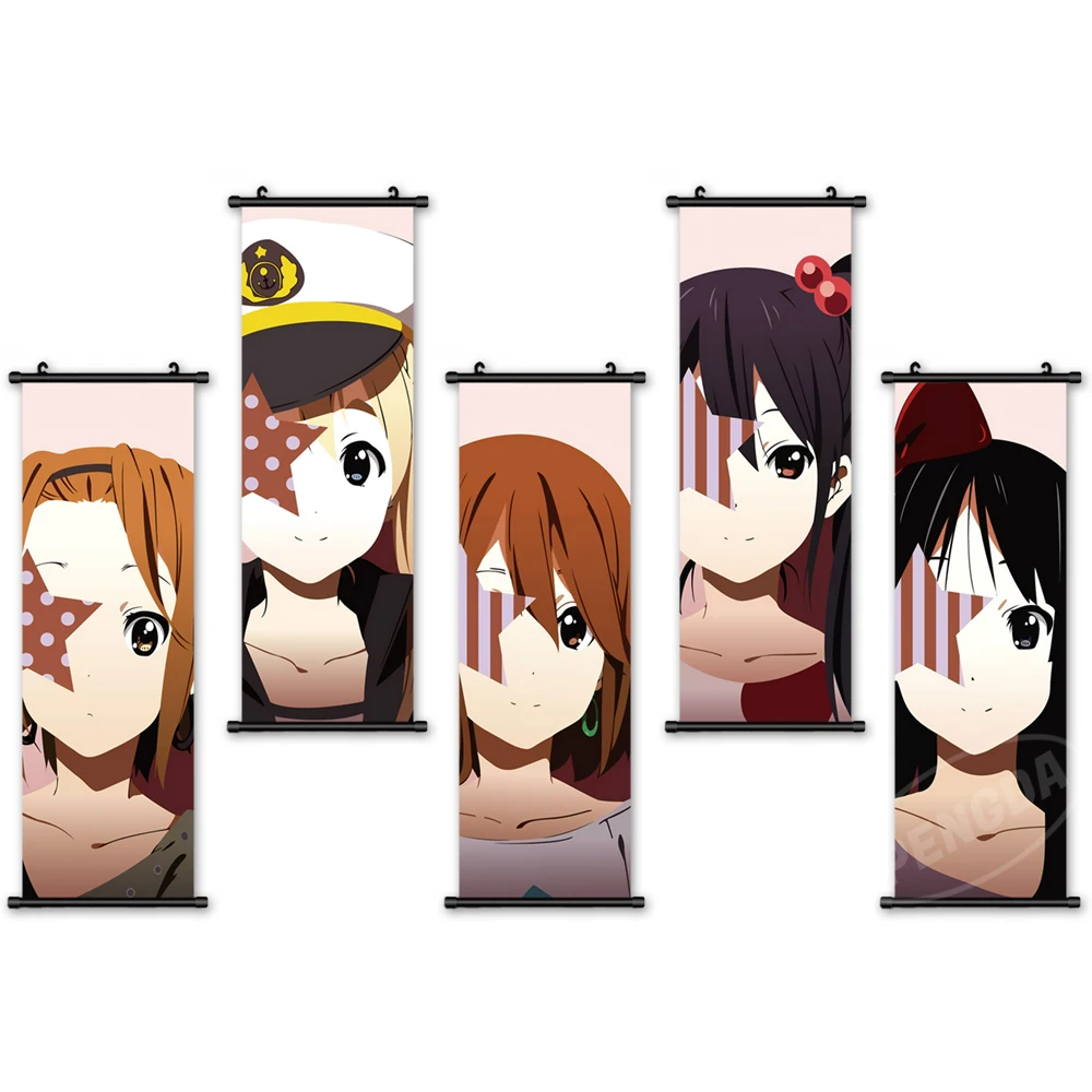 

Anime Canvas Printed Painting Wall Artwork Picture K-ON! Poster Characters Home Decoration Plastic Hanging Scrolls Living Room