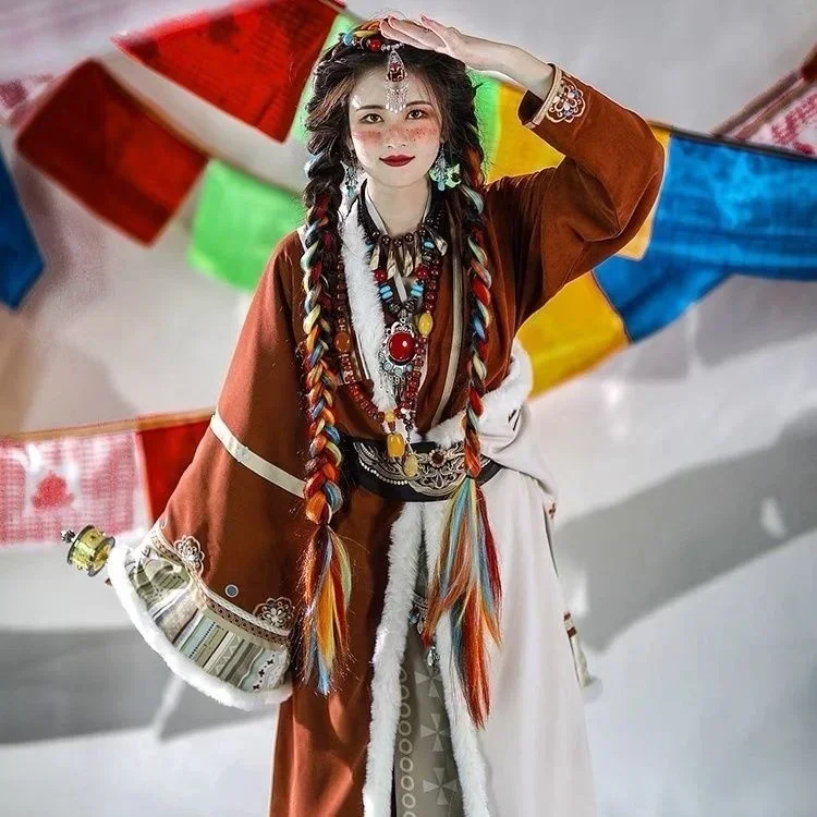 Новые улучшения [Dawa Zhuoma] Хань элемент Тибетский Стиль рукав летательного