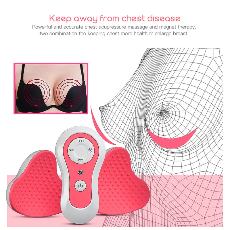 

Magnet Breast Enhancer Electric Chest Enlargement Massager Anti-Chest Sagging Device Breast Acupressure Massage Therapy Tool 31
