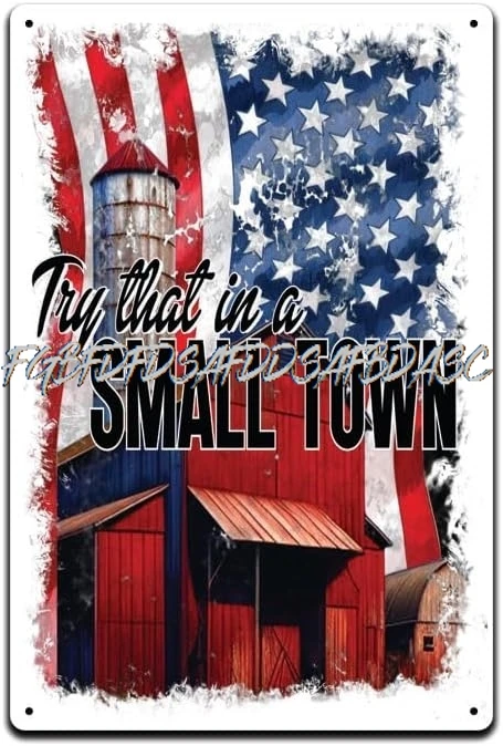 Пробудите что в маленьком городке жестяные вывески домашний декор на стену |