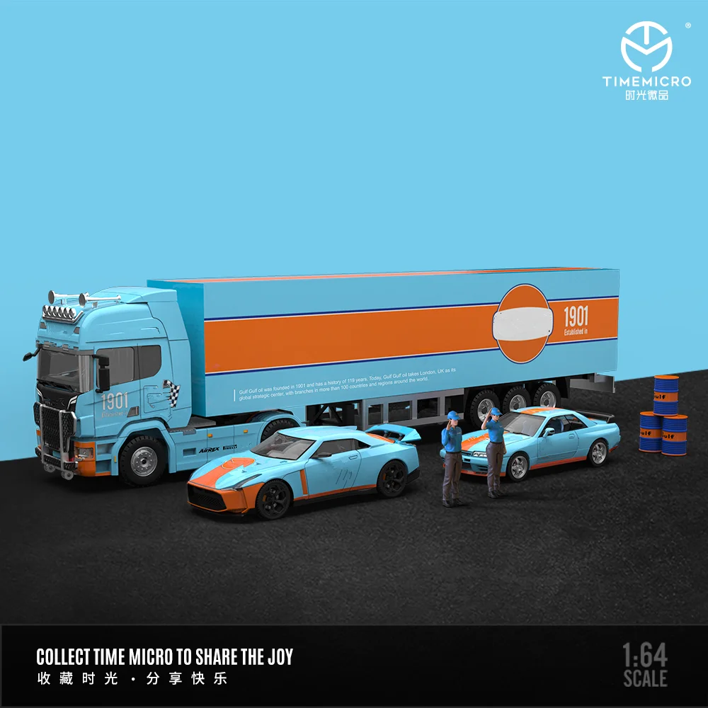 Time Micro 1:64 GTR50 GTR34 Модель автомобиля из сплава набор грузовиков для коллекции