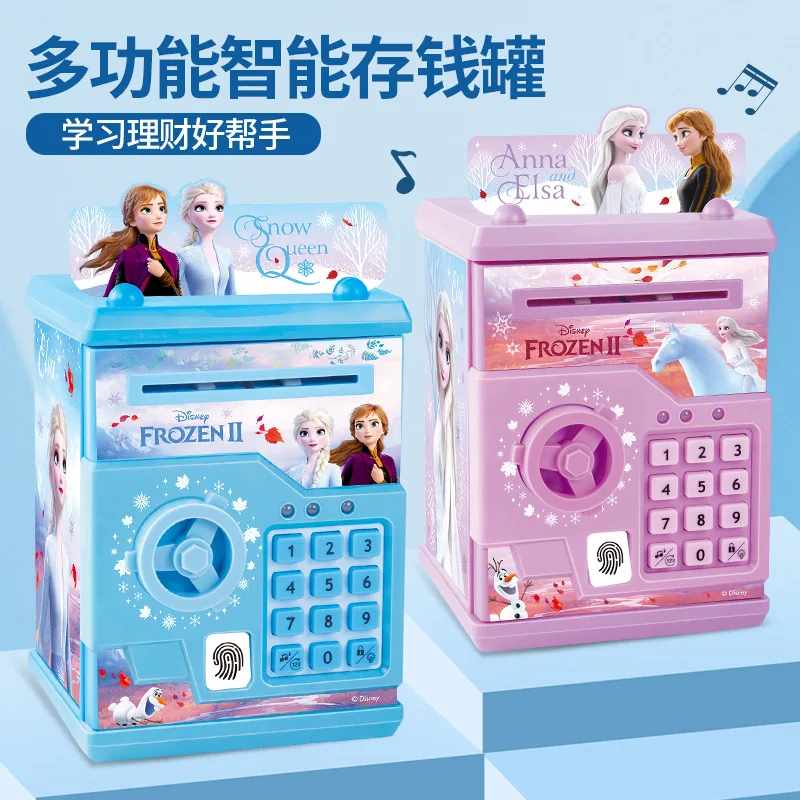 

Disney Kids frozen Password Fingerprint Bank Multifunctional Automatic Roll Money Bank Password Box