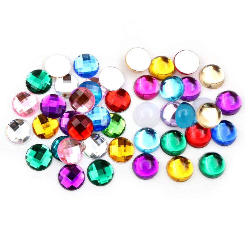

New Fashion 40pcs 12mm Mixed Crystal Colorful Flat Back Resin Cabochons Cameo Handmade Spacers For Diy Jewelry Making Supplies