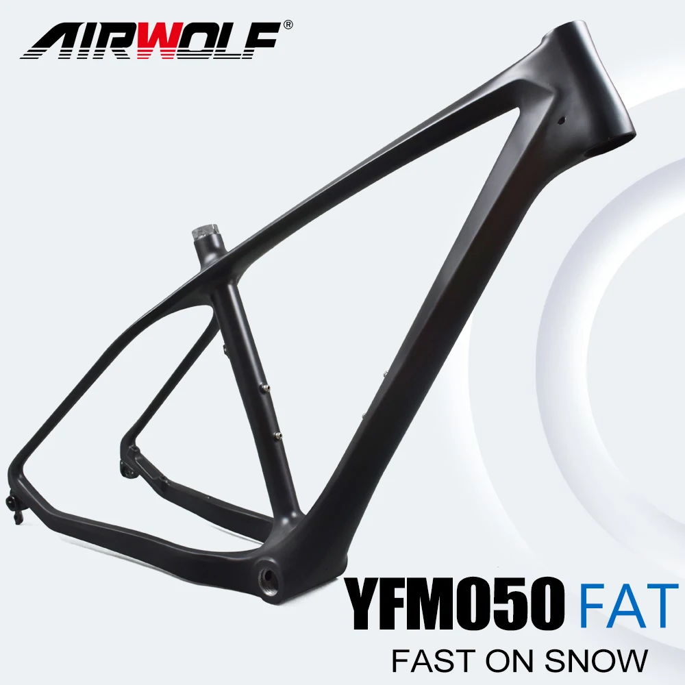 Lightweight 26ER*5.0inch Carbon Fat Bike Frame BSA Thru Axle 197*12mm 150*15mm Snowbiking Bicycle Frameset MTB Carbon Fat Frame