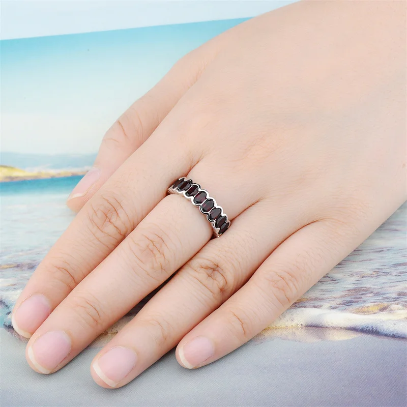 Кольца из стерлингового серебра с натуральным красным гранатом камень 6 3 карата