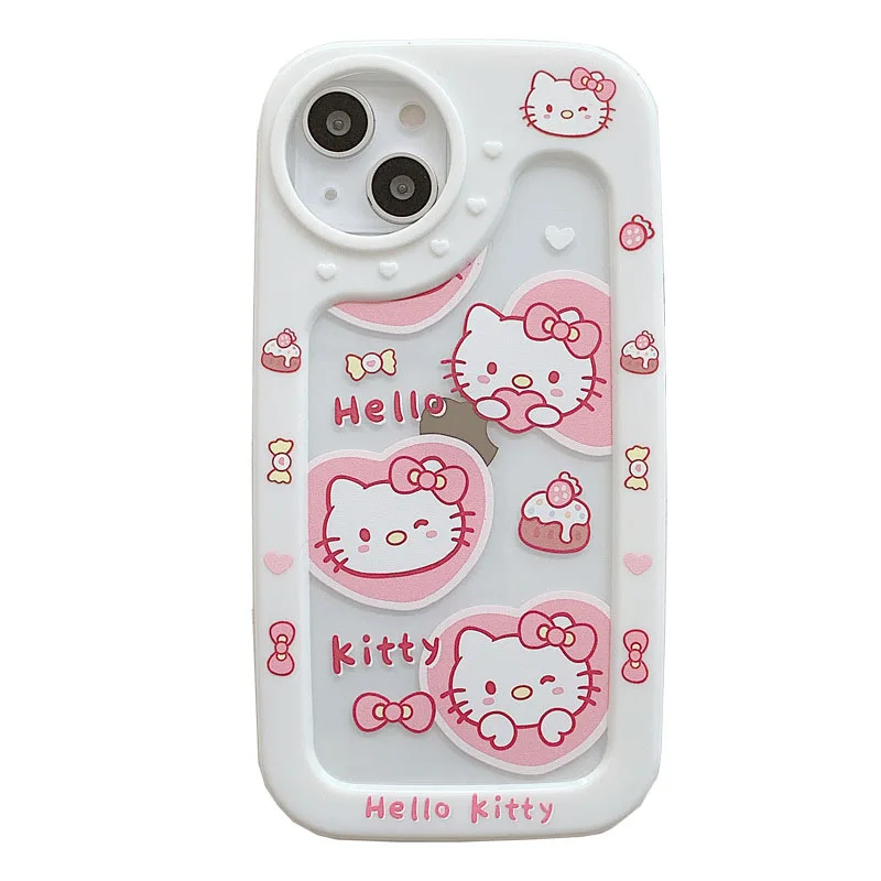 

Kawaii Sanrio Hellokitty Love подходит для IPhone12 мультфильм 11ProMax мобильный телефон Shell XR Apple 13 прозрачный Xs Новый женский
