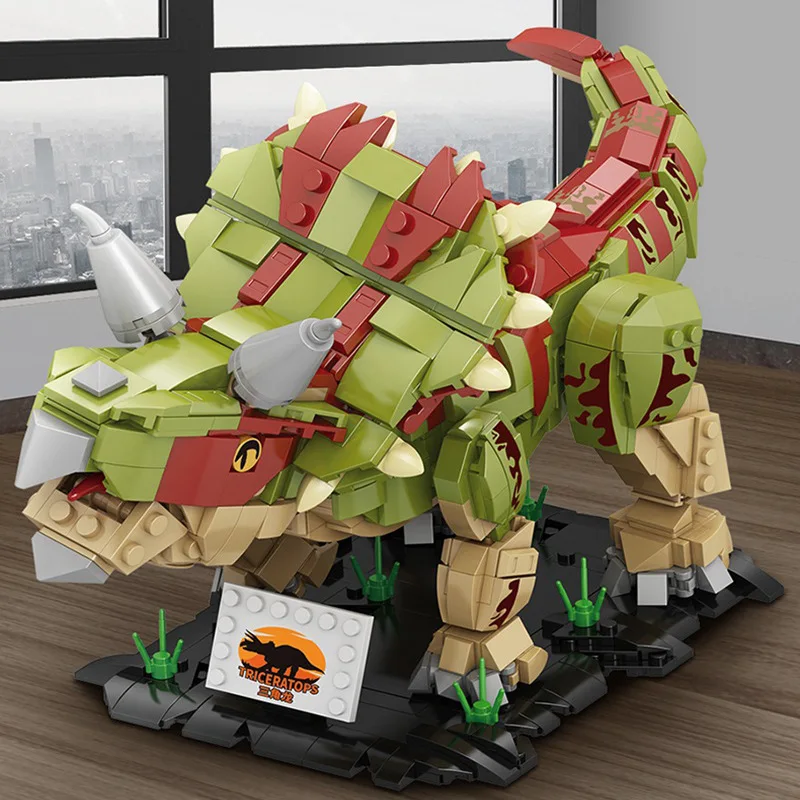 

Конструктор динозавр Трицератопс Тираннозавр Рекс, сборная игрушка, подарок для детей, развивающая игрушка-динозавр