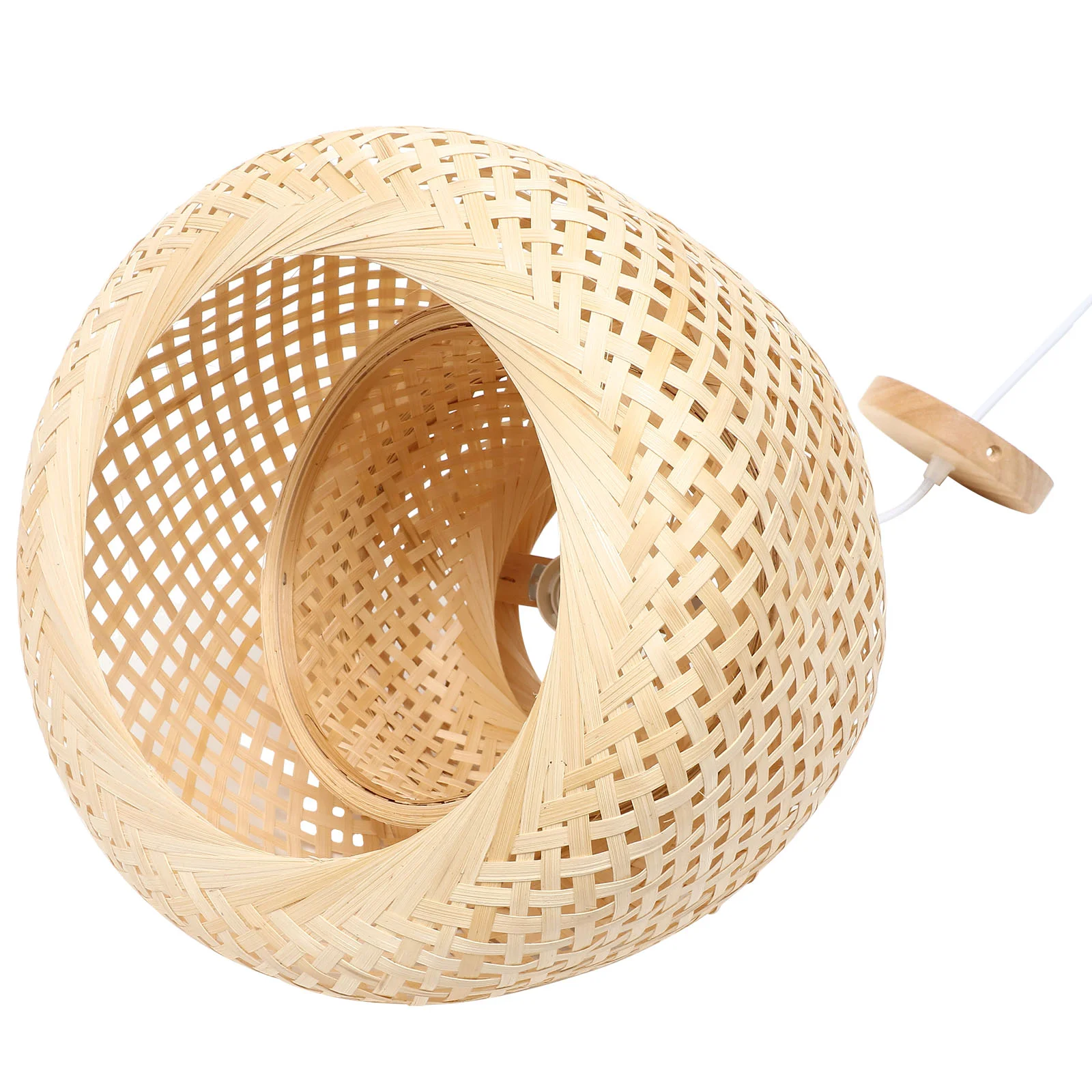 

Lampshade Weave Ceiling Bamboo Woven Light Single Head Hanging Restaurants Home Pendant Kitchen Café