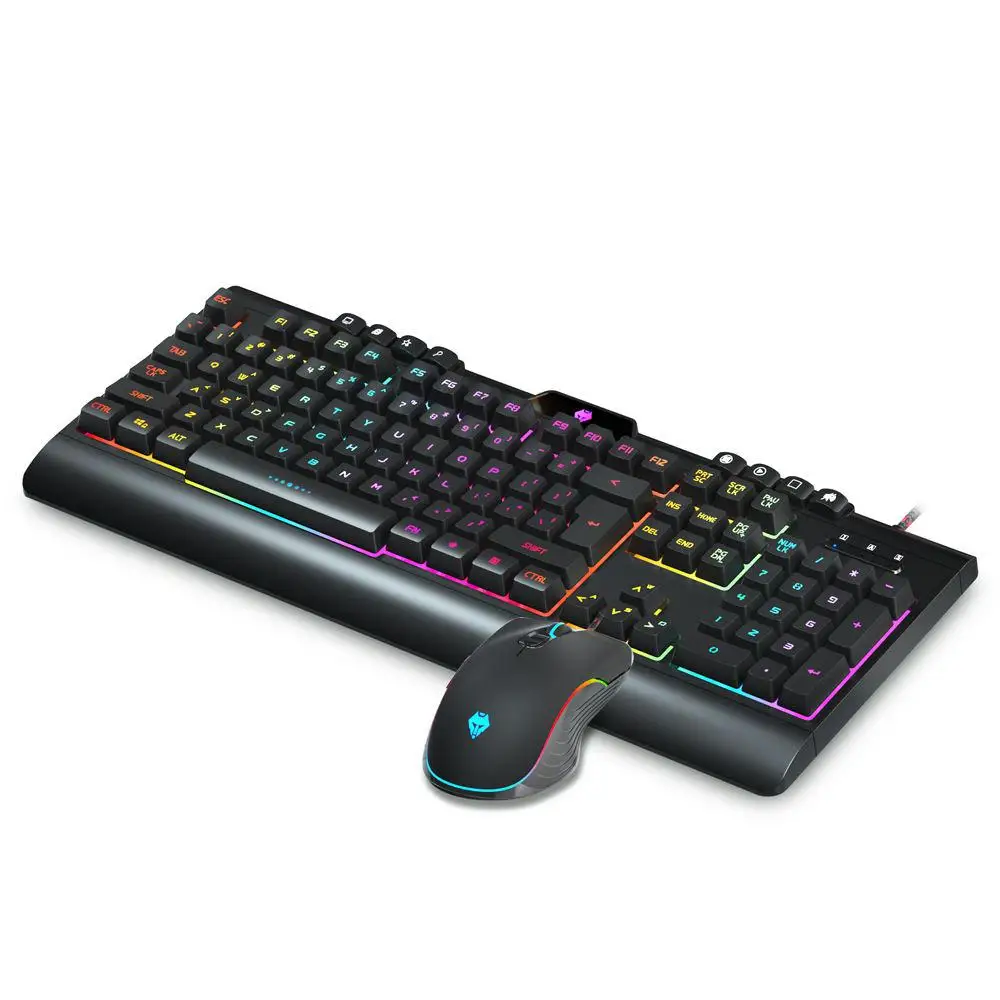

Gamer Keyboard And Mouse PC Gaming Keyboard RGB Backlit Keyboard Rubber Keycaps Wired Russian Keyboard Mouse Gamer Gaming Mouse