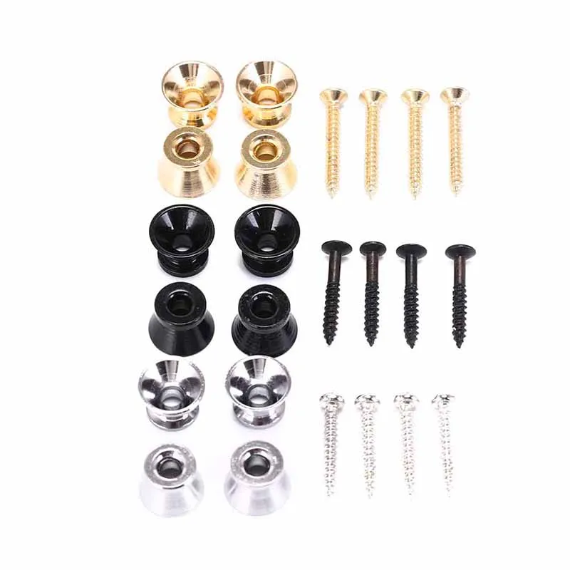 

4Pcs Wide Button Base Bass Guitar Strap Buttons Screw Lock Pins Pegs Pads Strap Lock Strap Lock