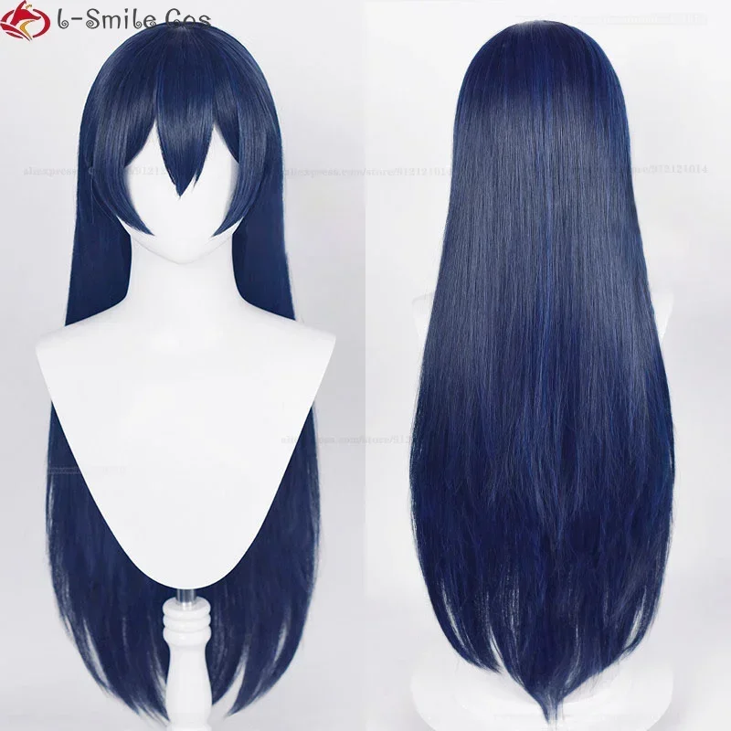 Аниме Kakegurui Twin Hanatemari Tsuzura парик для косплея длина 80 см синий черный термостойкие
