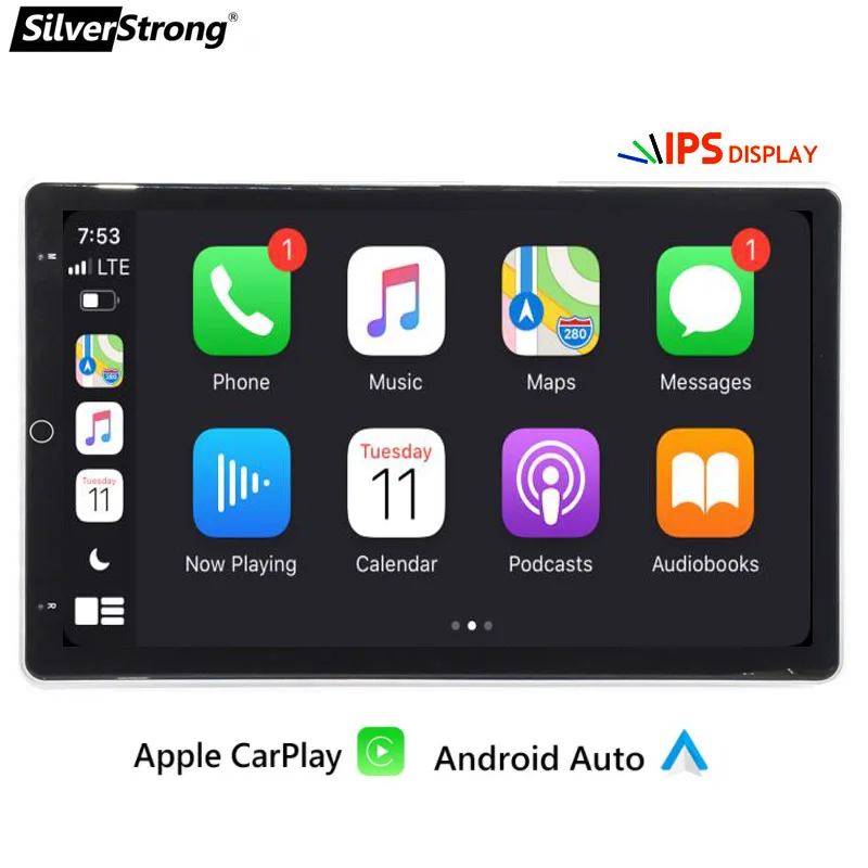 Беспроводная Carplay авто-Rotatation Tesla IPS дисплей Android10 Универсальное автомобильное