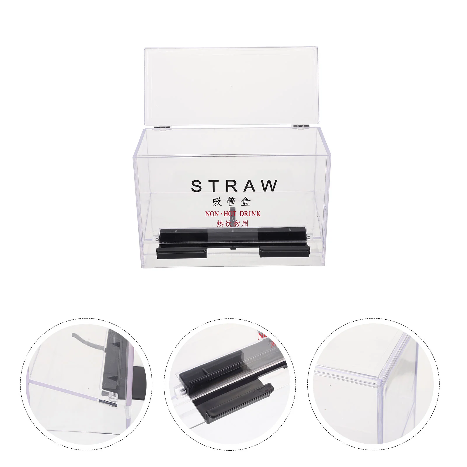 

Self-service Straw Box Drinking Dispensers Pressing Container Straws Acrylic Reusable Restaurant Holder Plastic Go Containers