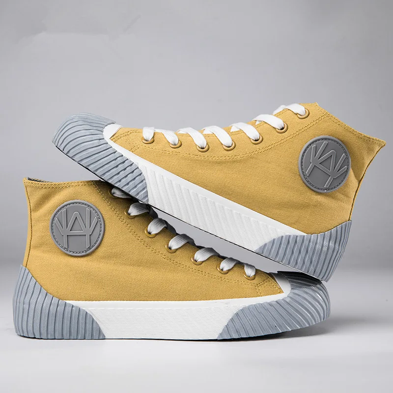 Women's high-top casual shoes lace-up vulcanized shoes for men and women canvas shoes