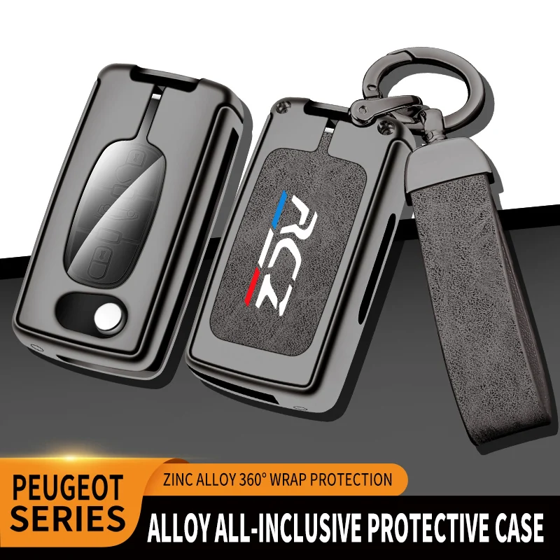 

Car TPU Zinc Alloy Key Case Bag For Peugeot RCZ GT Line Coupe Car Key Chain Car Metal Key Shell Interior Decoration Accessories