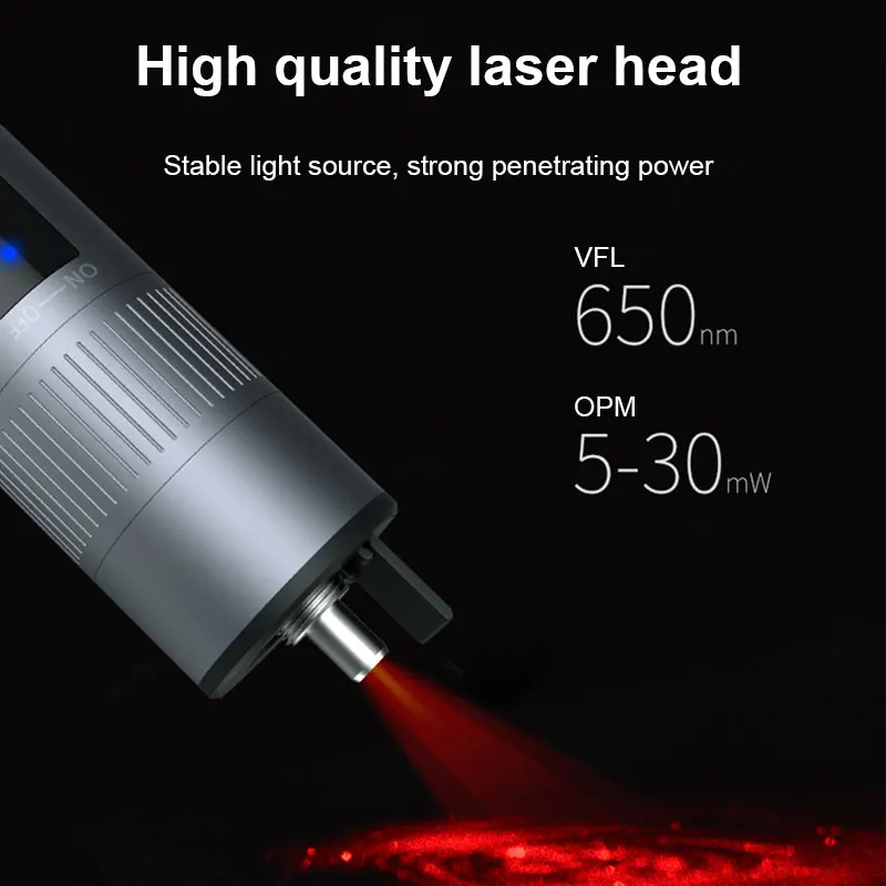 5-30mW VFL Fiber Optical Cable Tester Pen Lithium Battery Visual Fault Locator for FC/SC/ST Rechargeable Red Light Pen