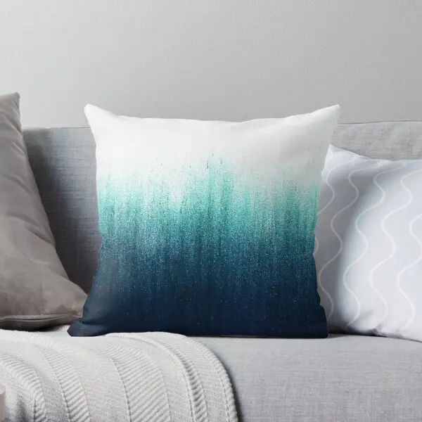 

Teal Ombre Printing Throw Pillow Cover Fashion Soft Home Office Bedroom Square Fashion Comfort Anime Decor Pillows not include