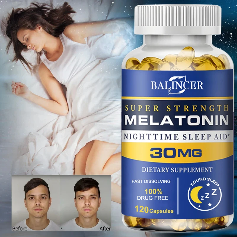 

Пищевая добавка Balincer - Melatonin снимает стресс и тревогу, глубокий сон, предотвращает бессонницу, улучшает качество сна