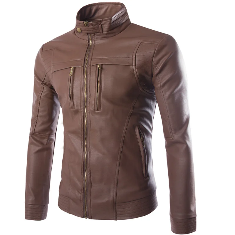 

Mens Leather Jackets High Quality Classic Motorcycle Jacket Male Plus faux leather jacket men 2023spring Drop shipping