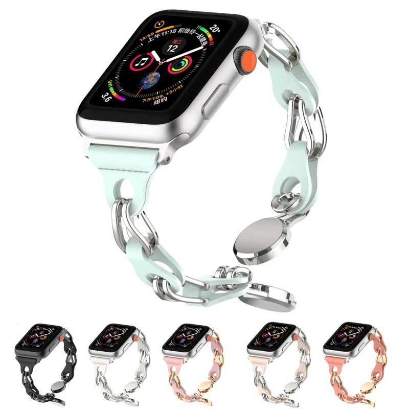 

Metal Strap For Apple Watch Band 44mm 45mm 42mm 41mm 40mm Women Luxury Bracelet iwatch Series 8 7 6 5 SE 4 Ultra 49mm watchbands