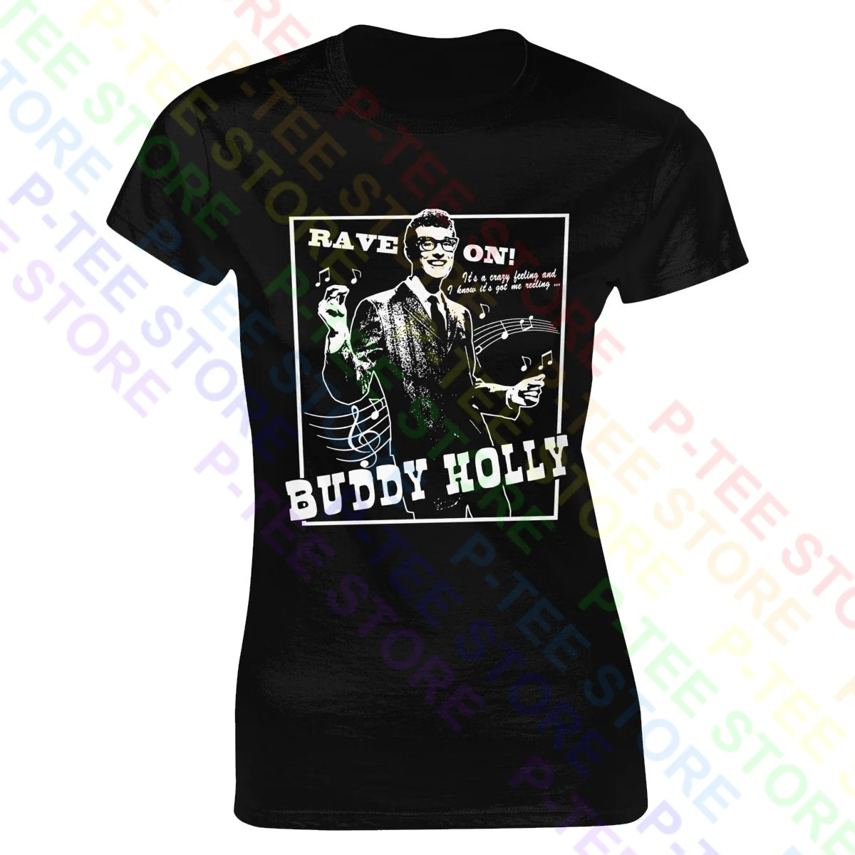 Buddy Holly Rave женская футболка рубашка Мягкая Повседневная Женская со сращением |
