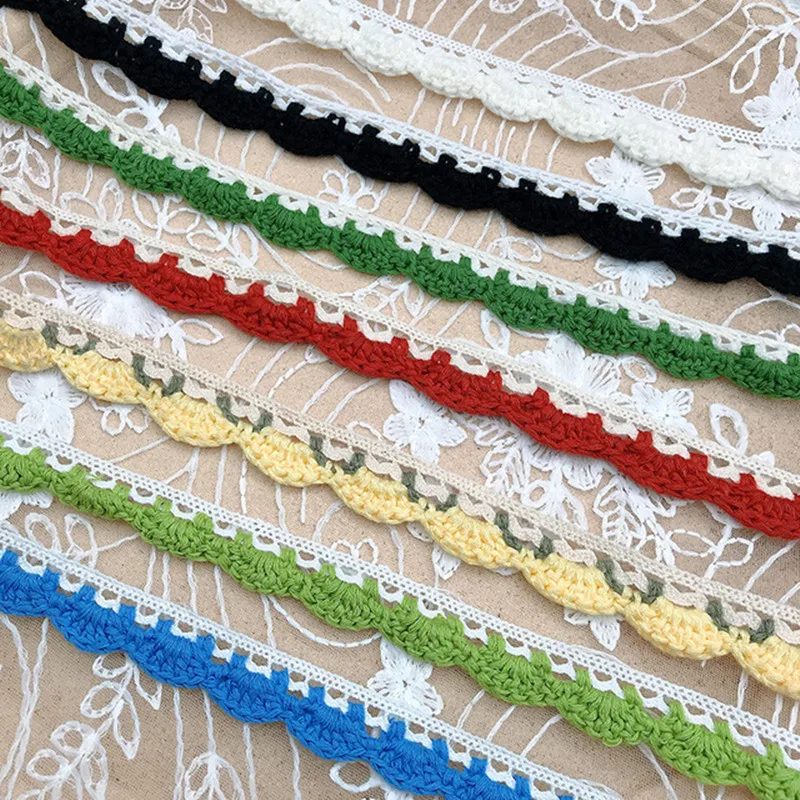 3 ярда цветная хлопковая кружевная ткань для шитья одежды декоративная вязаная