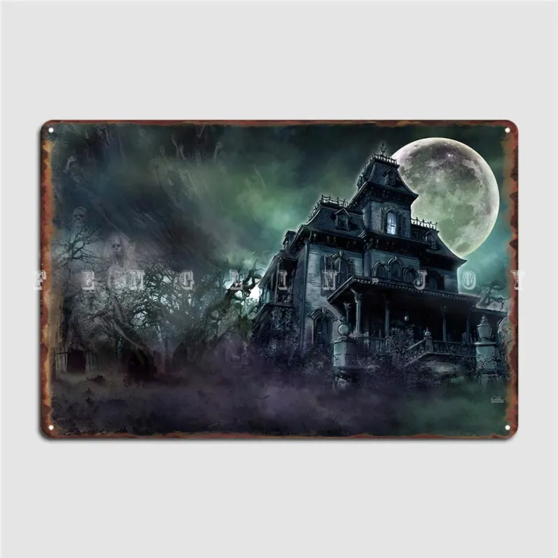 

The Haunted House Paranormal Metal Sign Custom Club Bar Pub Garage Decoration Tin Sign Posters