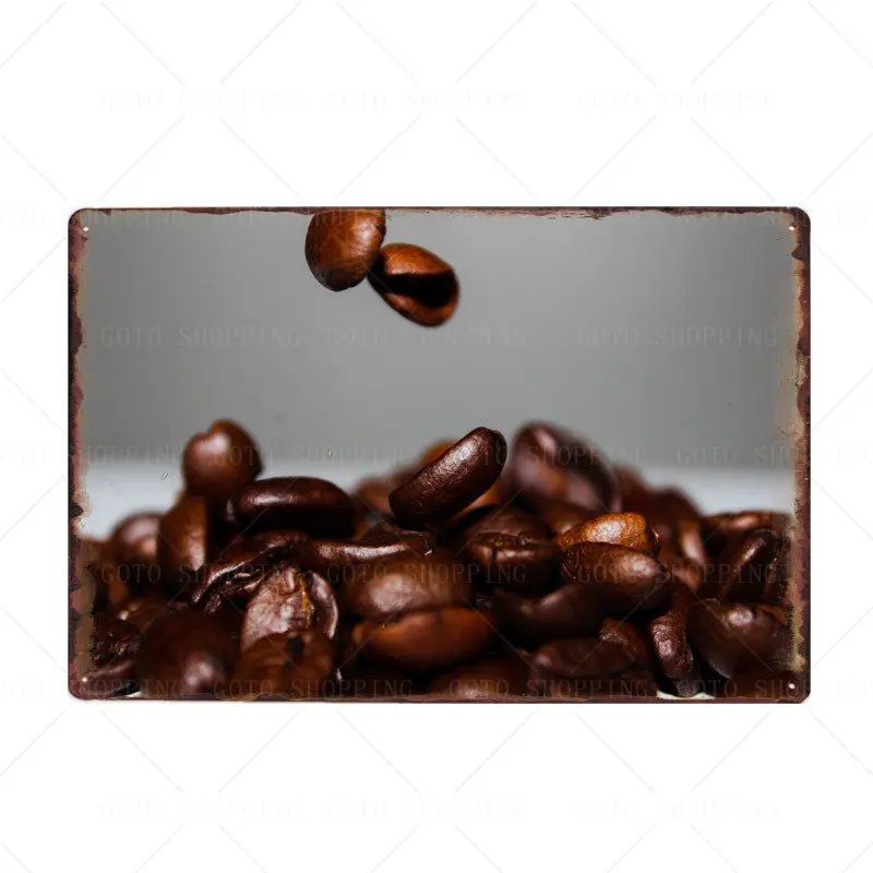 

Coffee Beans Cafe Metal Board Posters Modern Tea Shop Tin Sign Decor Retro Wall Art Iron Paintings Vintage Plate Plaque 20x30cm